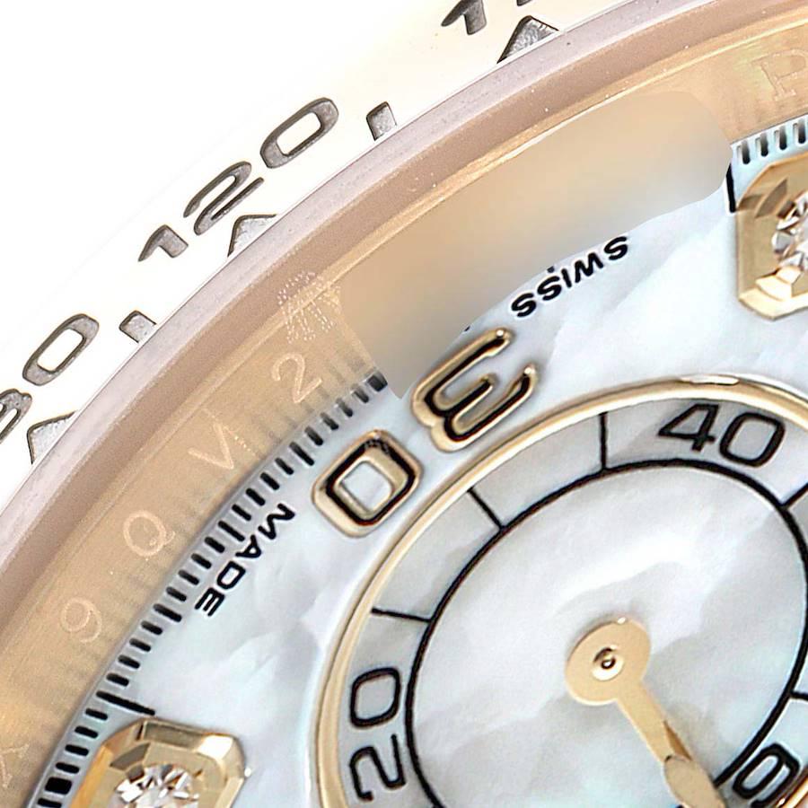 Men's Rolex Daytona Yellow Gold MOP Diamond Dial Mens Watch 116508 Box Card