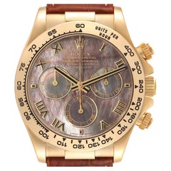 Rolex Daytona Yellow Gold Mother of Pearl Dial Mens Watch 116518 Box Papers
