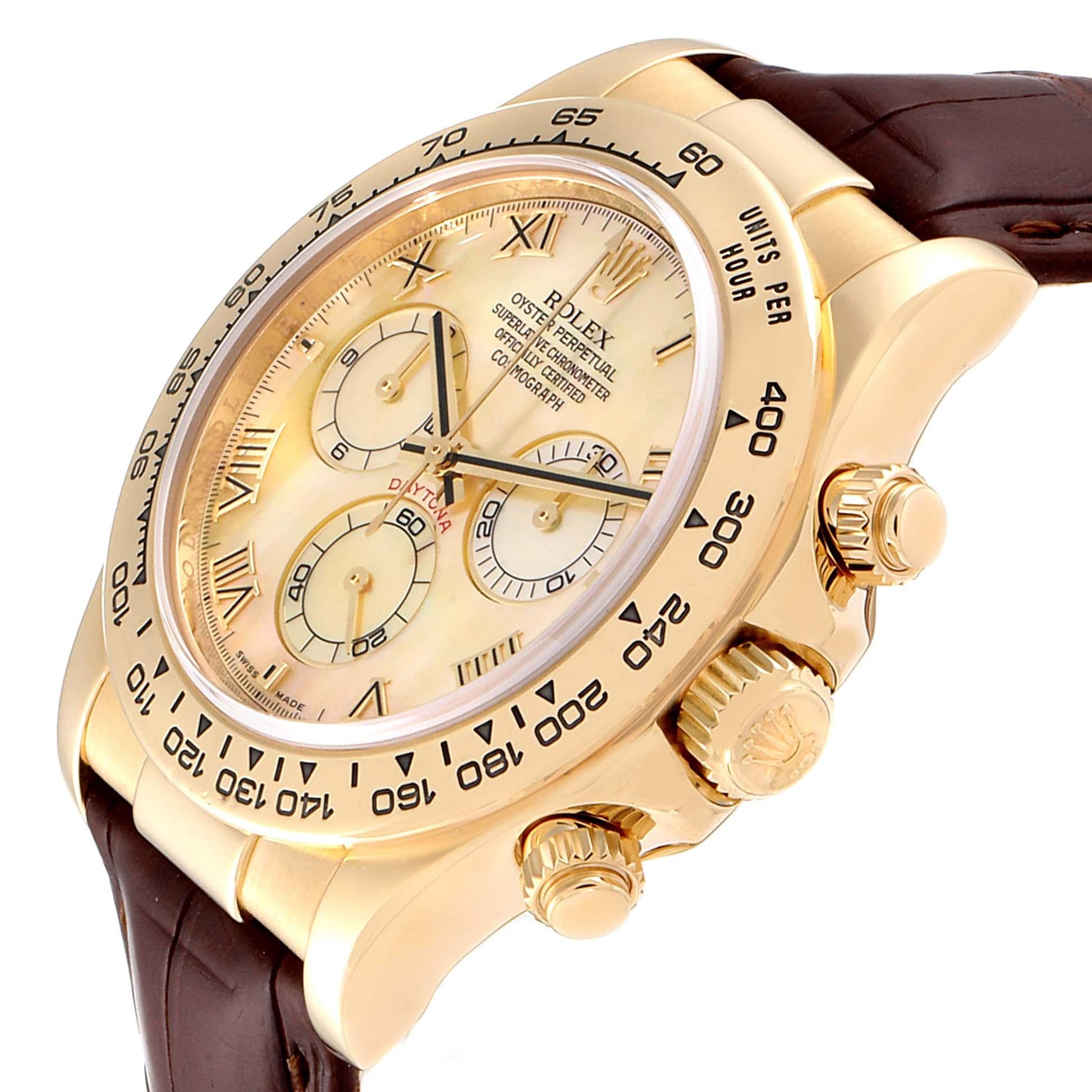 rolex daytona mother of pearl 116518-yellow gold watch