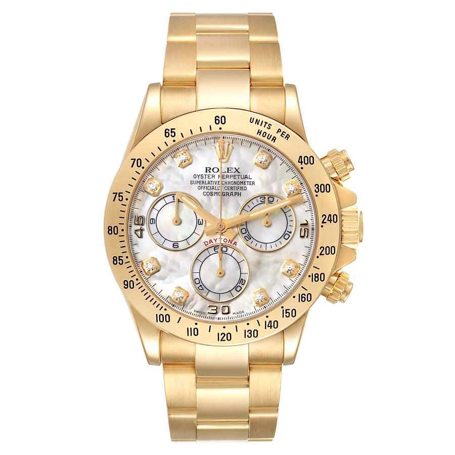 Rolex daytona yellow clearance gold mother of pearl