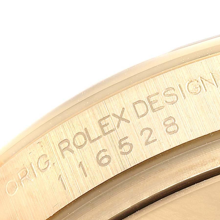 Rolex Daytona Gelbgold Perlmutt-Diamant-Zifferblatt Herrenuhr 116528 im Angebot 4