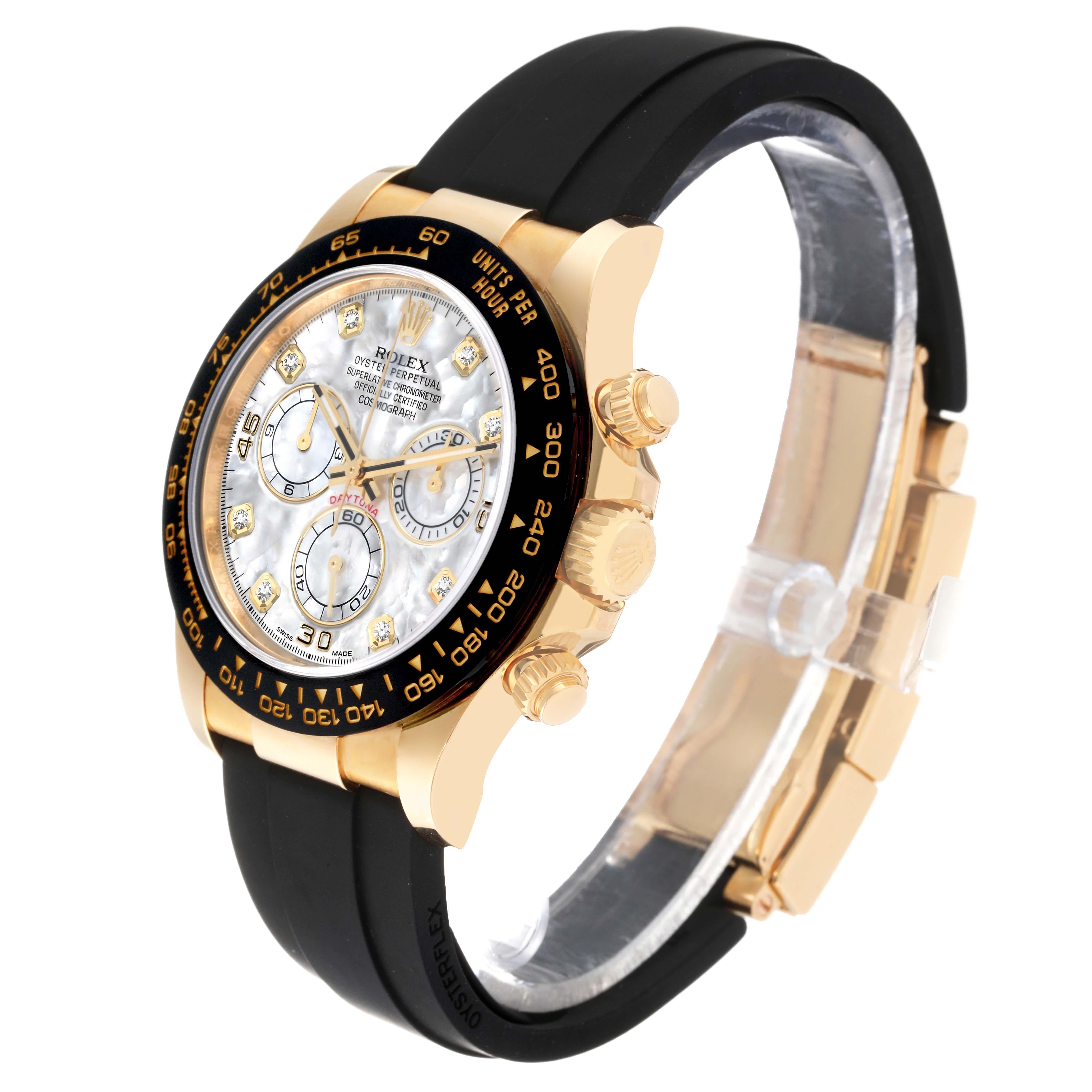 Rolex Daytona Yellow Gold Mother Of Pearl Diamond Dial Mens Watch For Sale 5