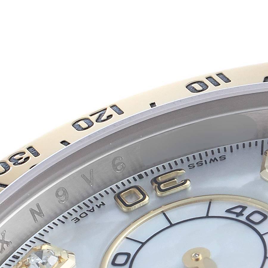Rolex Daytona Yellow Gold Steel MOP Diamond Mens Watch 116523 For Sale 2