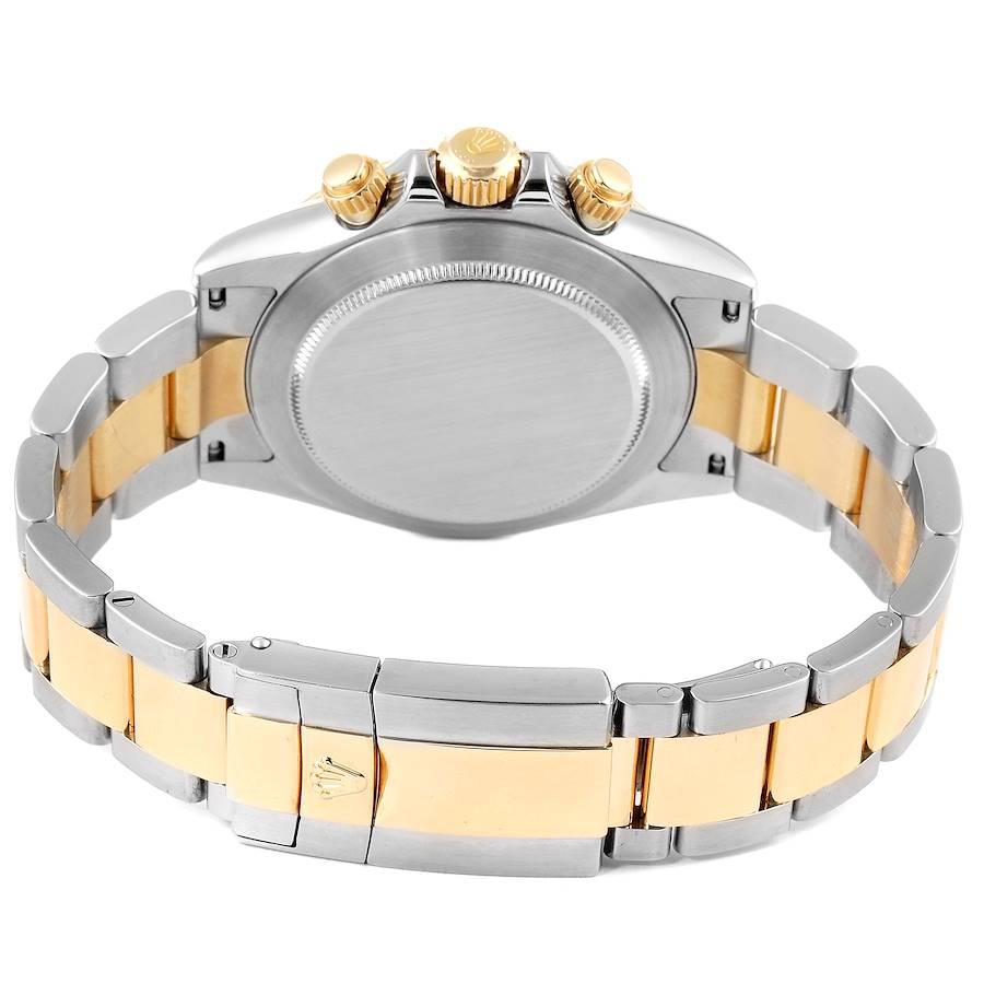 Rolex Daytona Yellow Gold Steel Mother of Pearl Diamond Watch 116523 Box For Sale 5