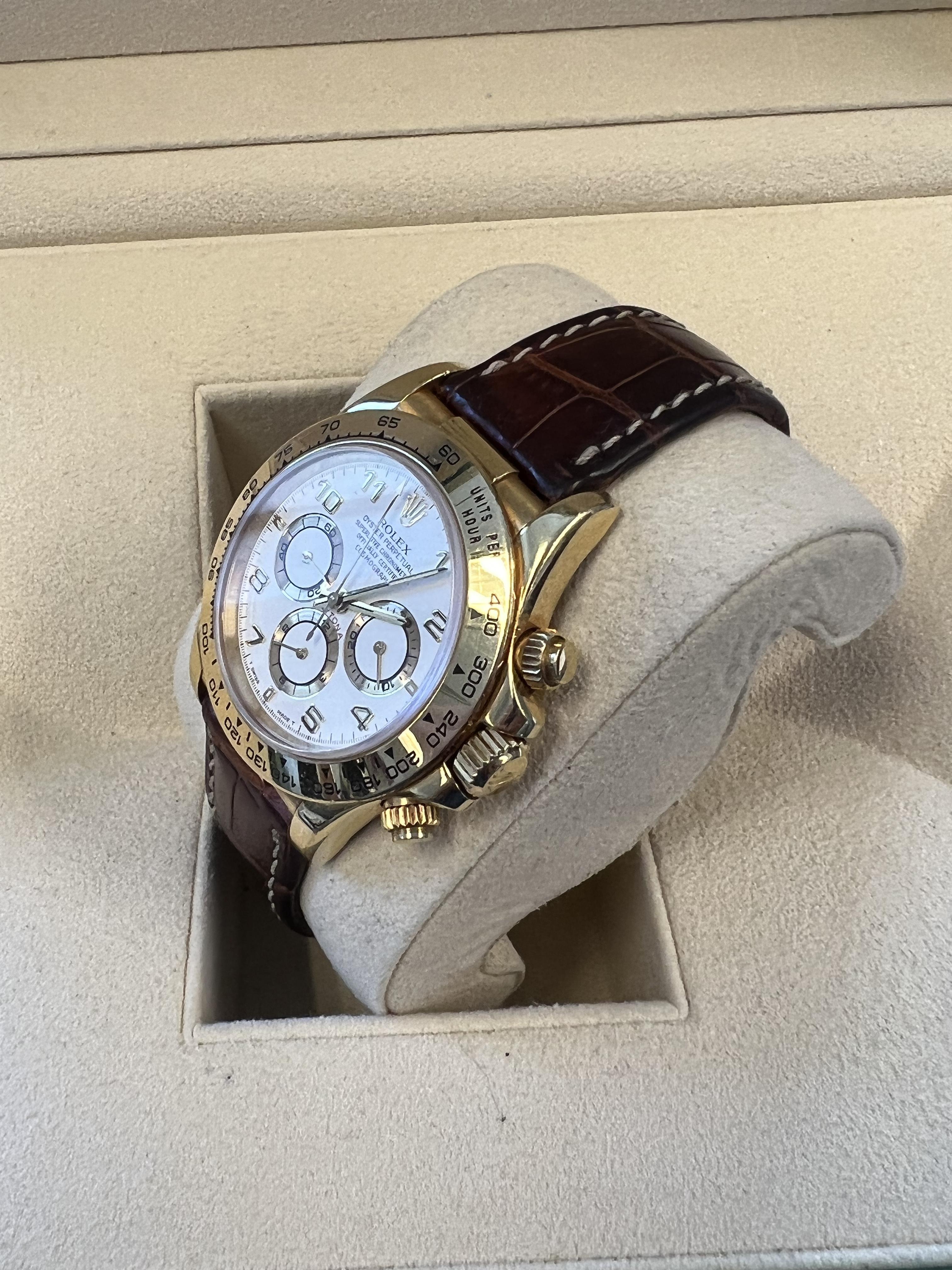 Contemporary Rolex Daytona Zenith 16518 Yellow Gold For Sale