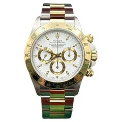 Rolex Daytona Zenith 16523 White Dial 18K Yellow Gold Stainless Steel Box Paper