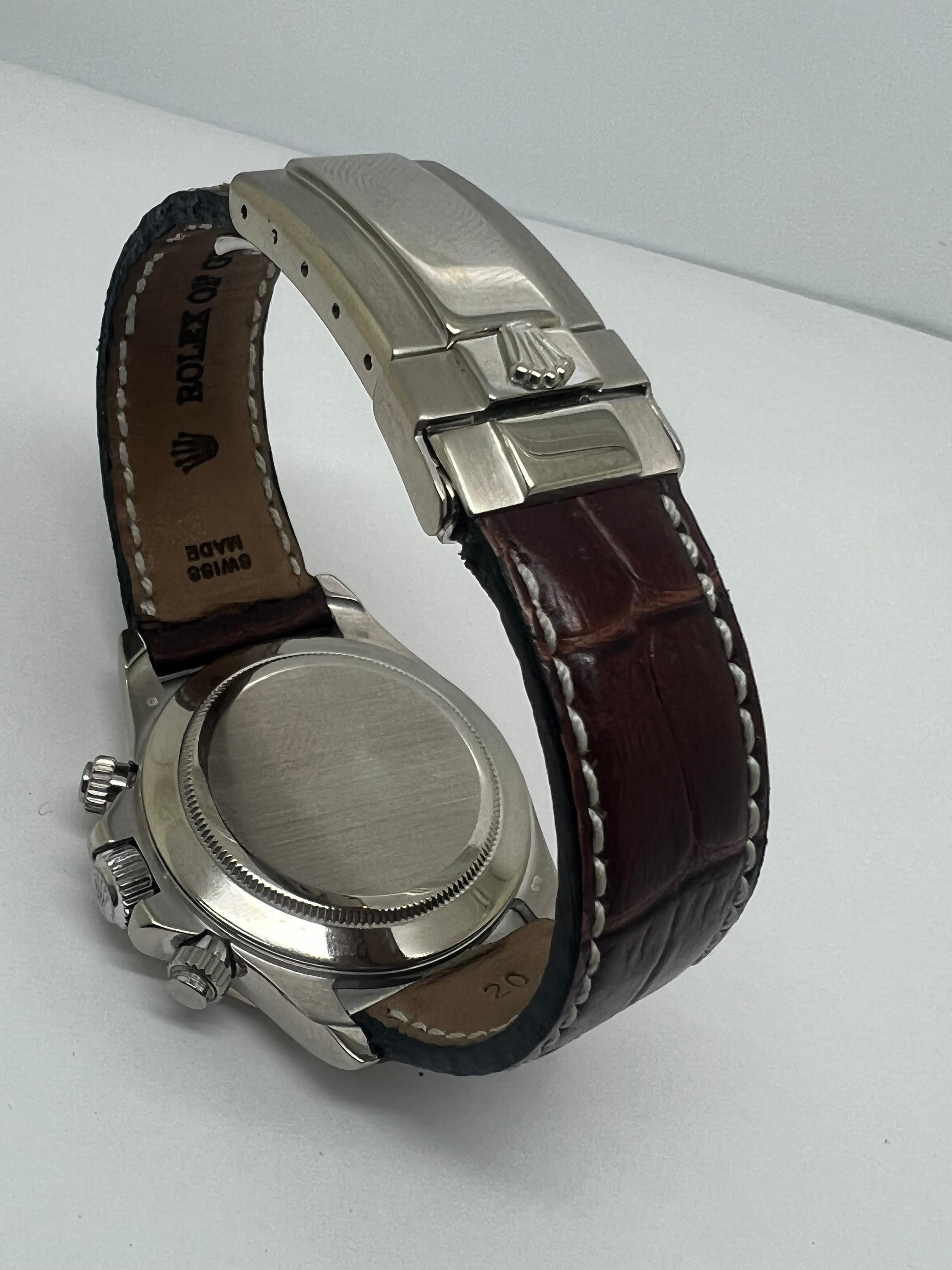 Rolex Daytona Zenith Uhr aus 18 Karat Weigold mit Diamanten Herren im Angebot