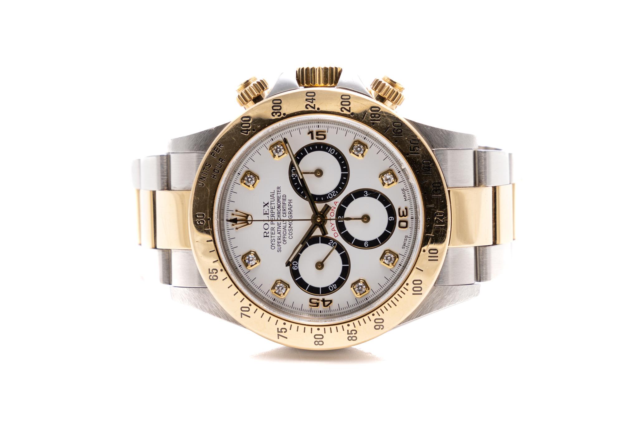 Brilliant Cut Rolex Daytona Zenith Cosmograph 40mm Inverted 6 Diamonds Ref: 16523