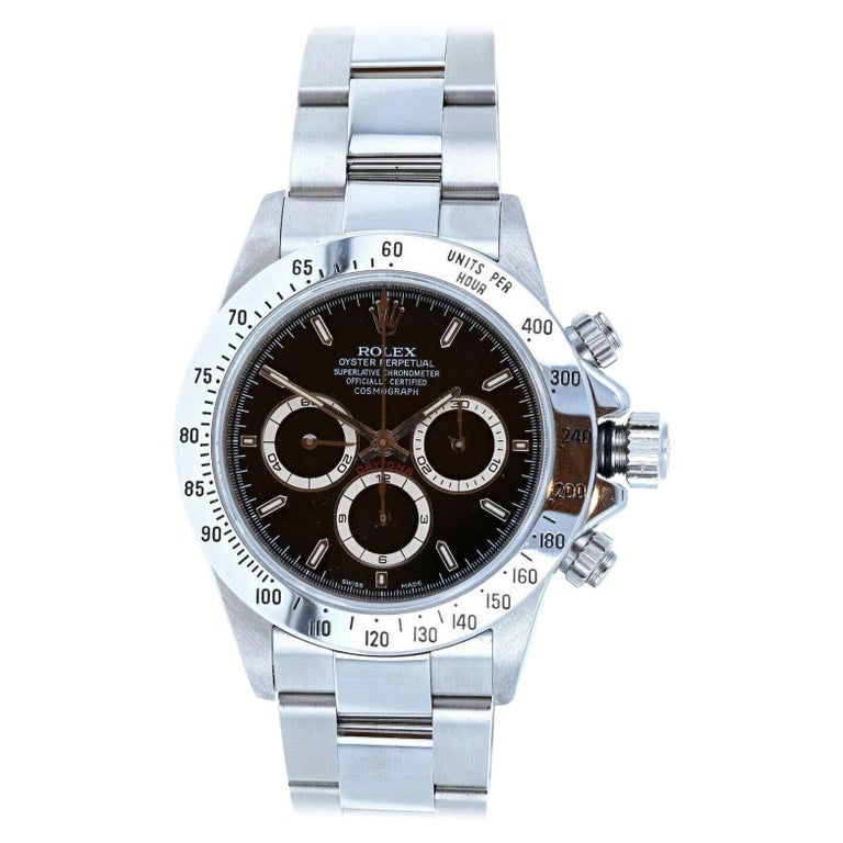Rolex Daytona Zenith Movement Black Dial Watch 16520 Papers A Serial at  1stDibs | rolex daytona zenith 16520