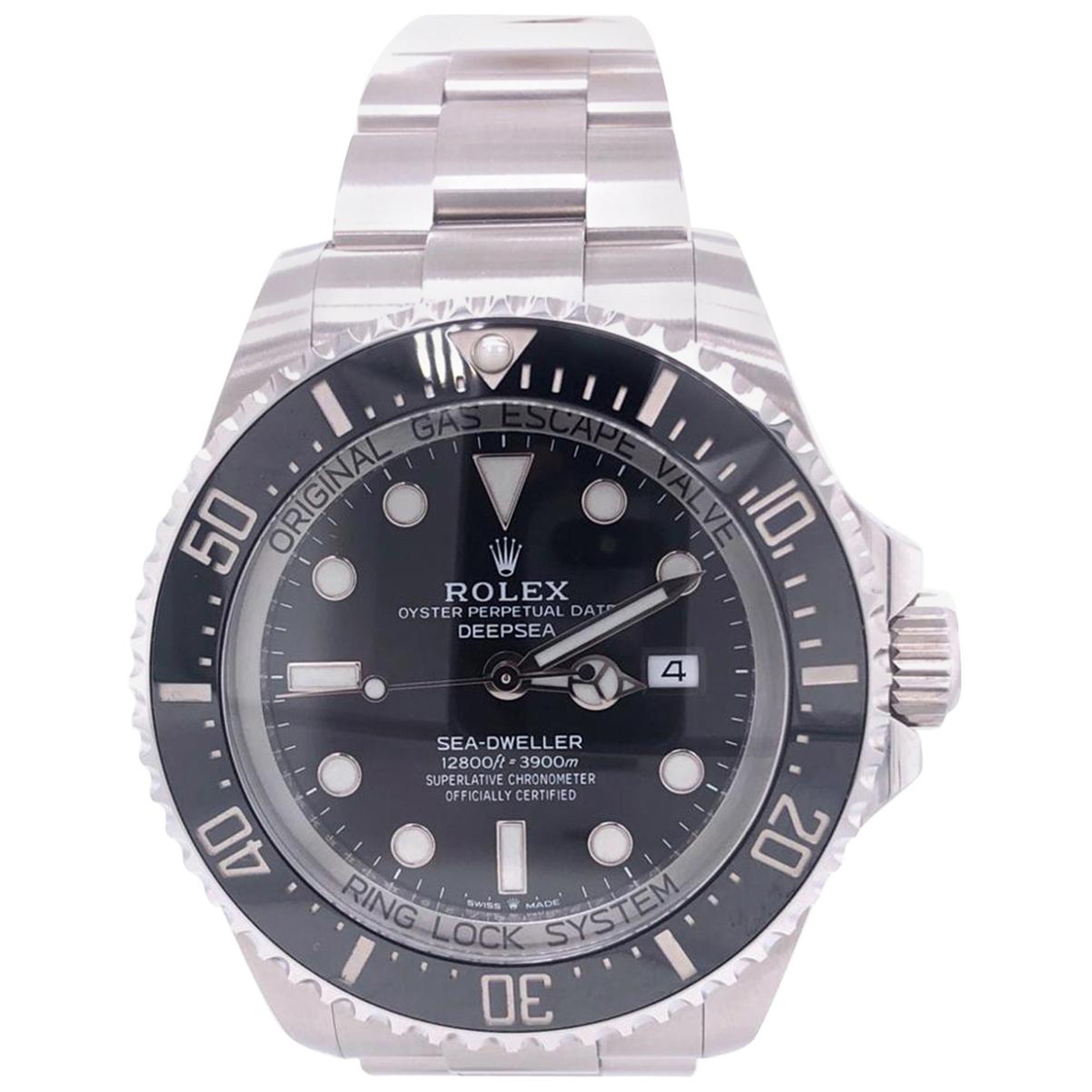 Rolex Deepsea Sea-Dweller Oyster Perpetual 44 Black Dial Steel Mens Watch 126660