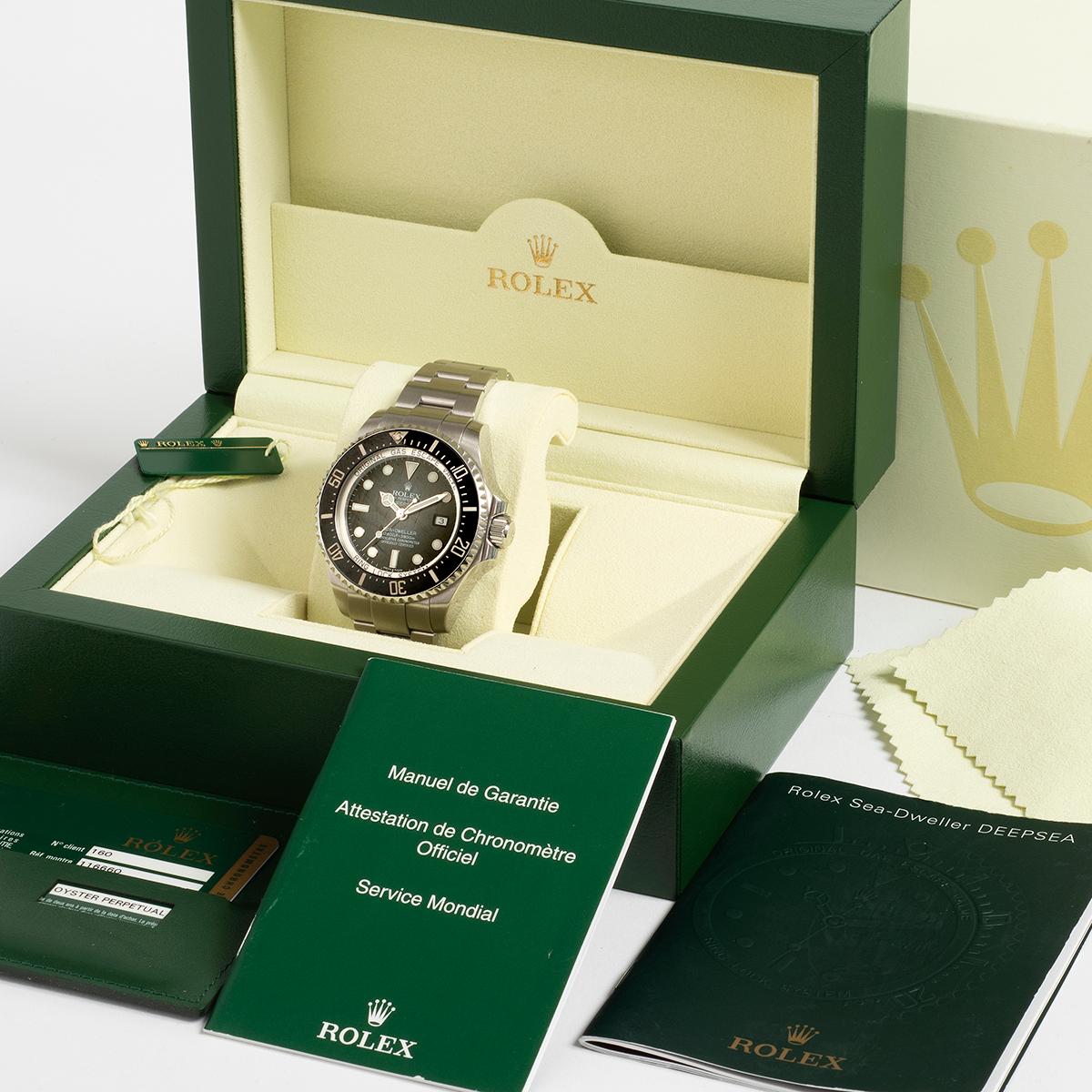 Our Rolex Deepsea Sea-Dweller reference 116660 is one of the earliest produced with a V serial and mark 1 dial, dating production to 2009. Presented in excellent condition with only light signs of use from new, our Deep Sea come with inner and outer