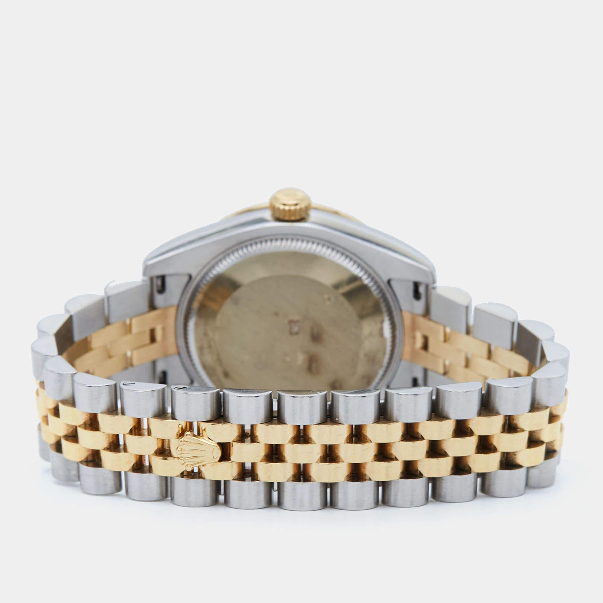Rolex Diamond 18K Yellow Gold Stainless Steel Datejust Women's Wristwatch 31 mm 1