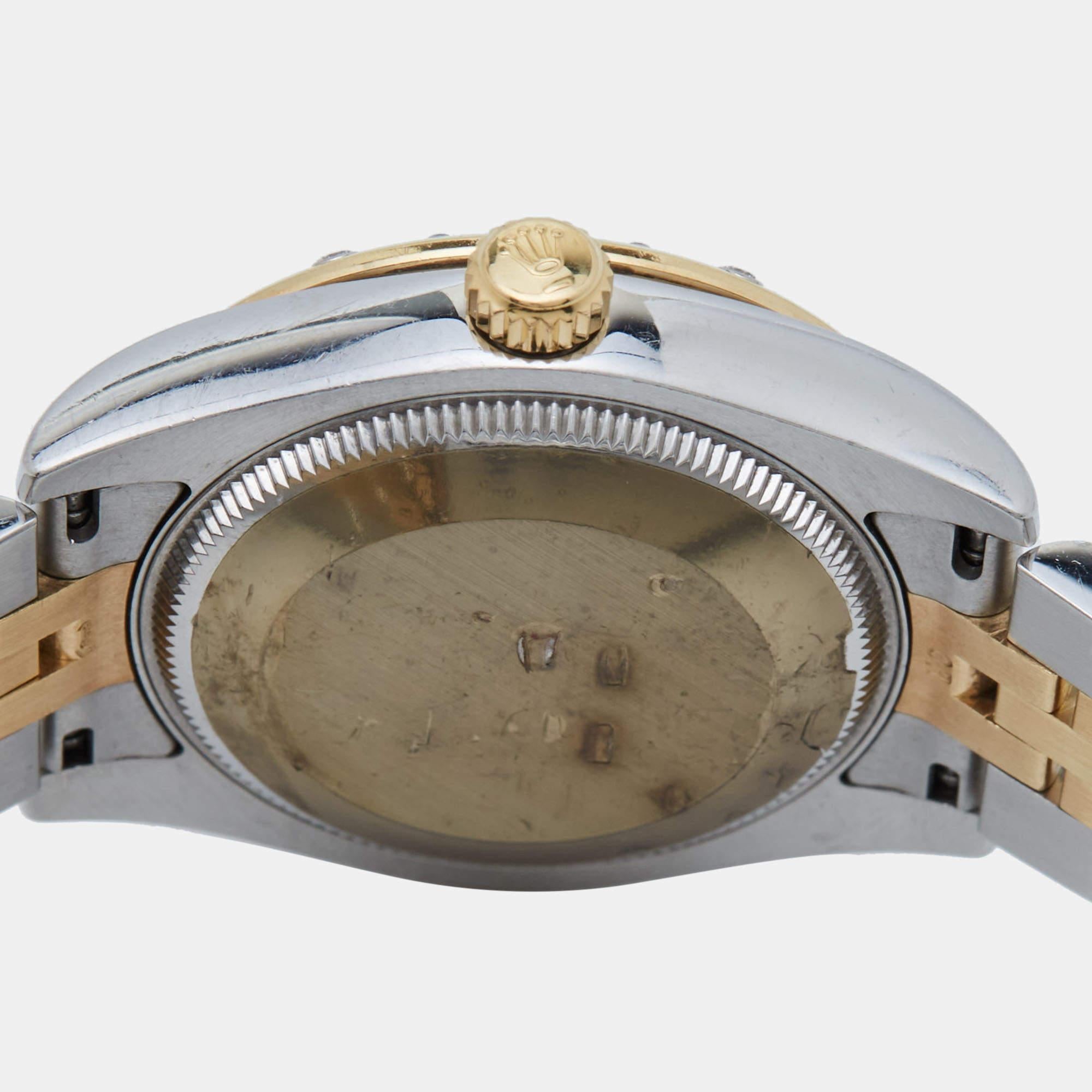 Rolex Diamond 18K Yellow Gold Stainless Steel Datejust Women's Wristwatch 31 mm 2
