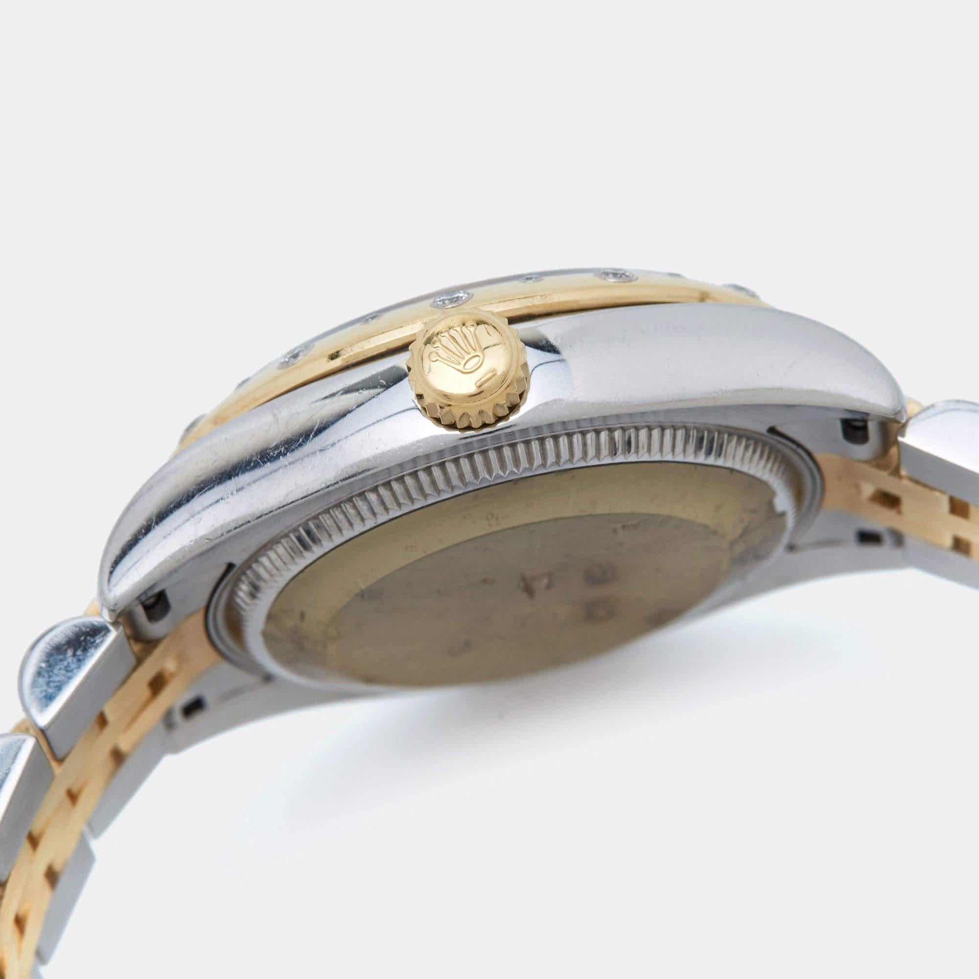 Rolex Diamond 18K Yellow Gold Stainless Steel Datejust Women's Wristwatch 31 mm 4