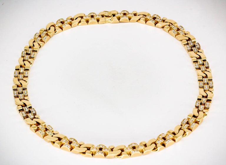 Rolex Diamond and Gold Link Necklace For Sale at 1stDibs rolex