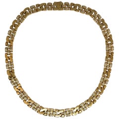 Rolex Diamant-Gliederhalsband-Halskette aus 18 Karat Gelbgold mit 5 Karat