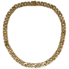 Rolex Diamond Link Collar Necklace 18 Karat Yellow Gold 5 Carat