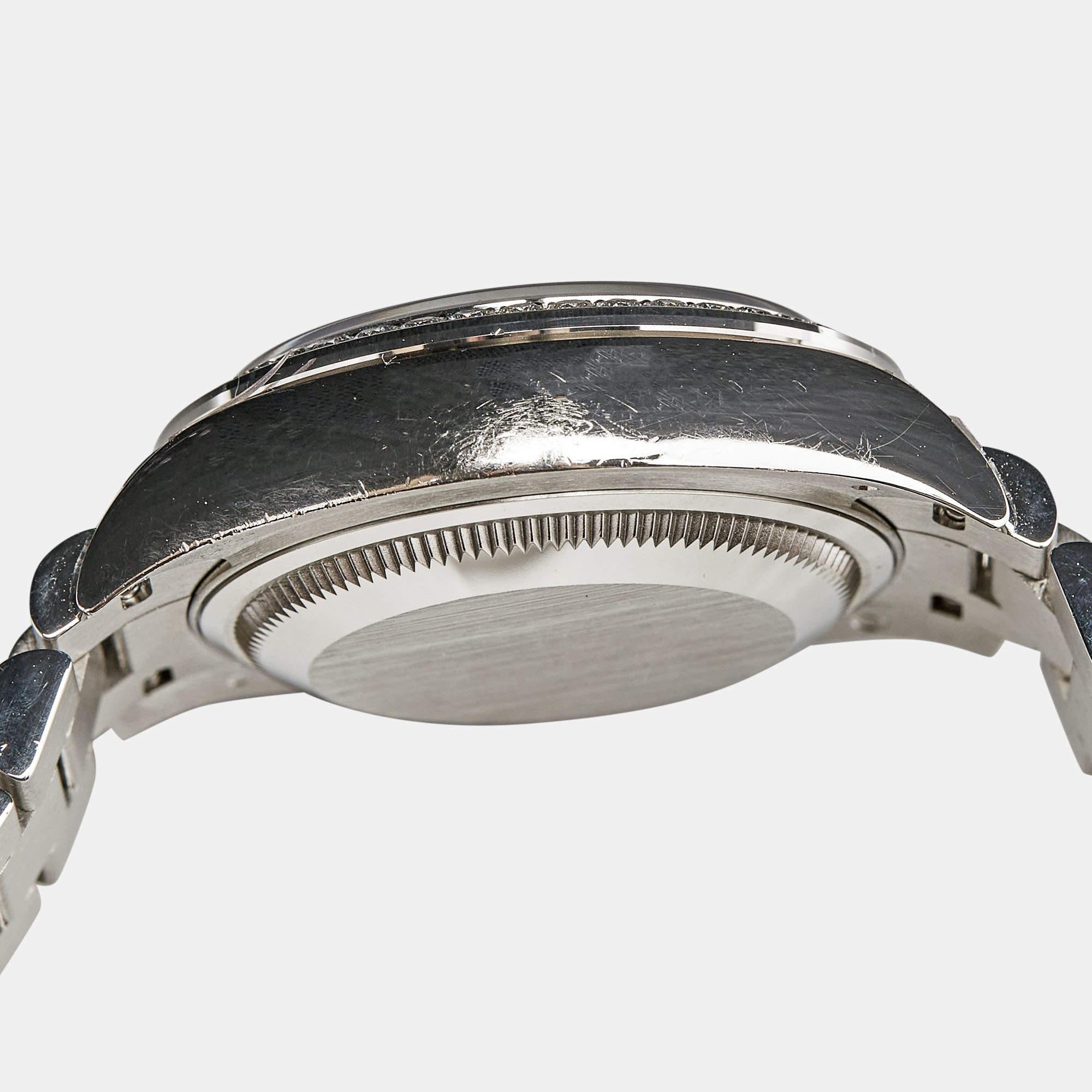 Contemporary Rolex Diamond Pave 18K White Gold Datejust President Women's Wristwatch 28 For Sale