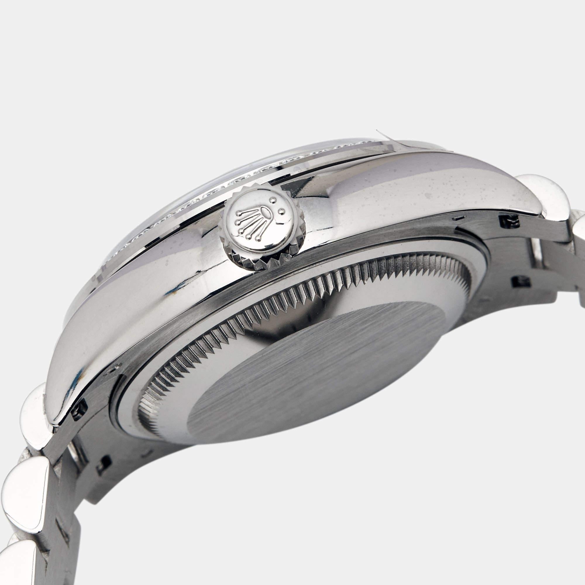 Rolex Diamond Pave 18K White Gold Datejust President Women's Wristwatch 28 For Sale 2