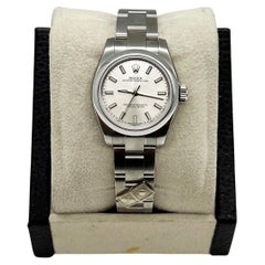 Rolex Dominos 176200 Ladies Oyster Perpetual Silver Dial Stainless Box Paper