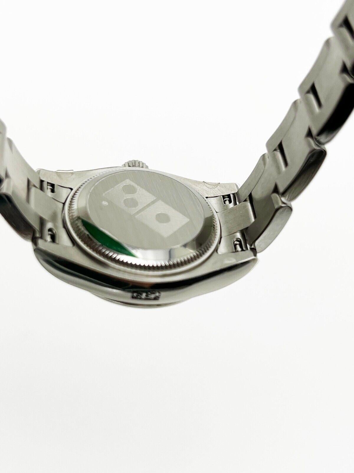 Rolex Dominos 176200 Damen Oyster Perpetual Stahl Box Papier voller Aufkleber 1