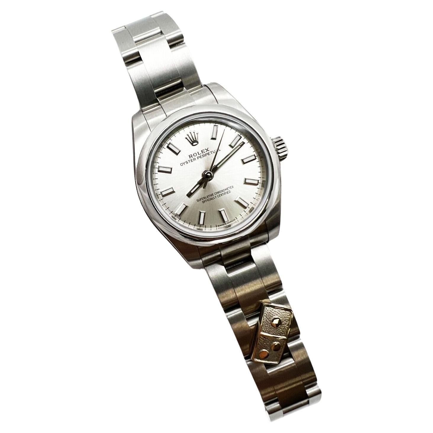 Rolex Dominos 176200 Ladies Oyster Perpetual Steel Box Paper Full Stickers For Sale