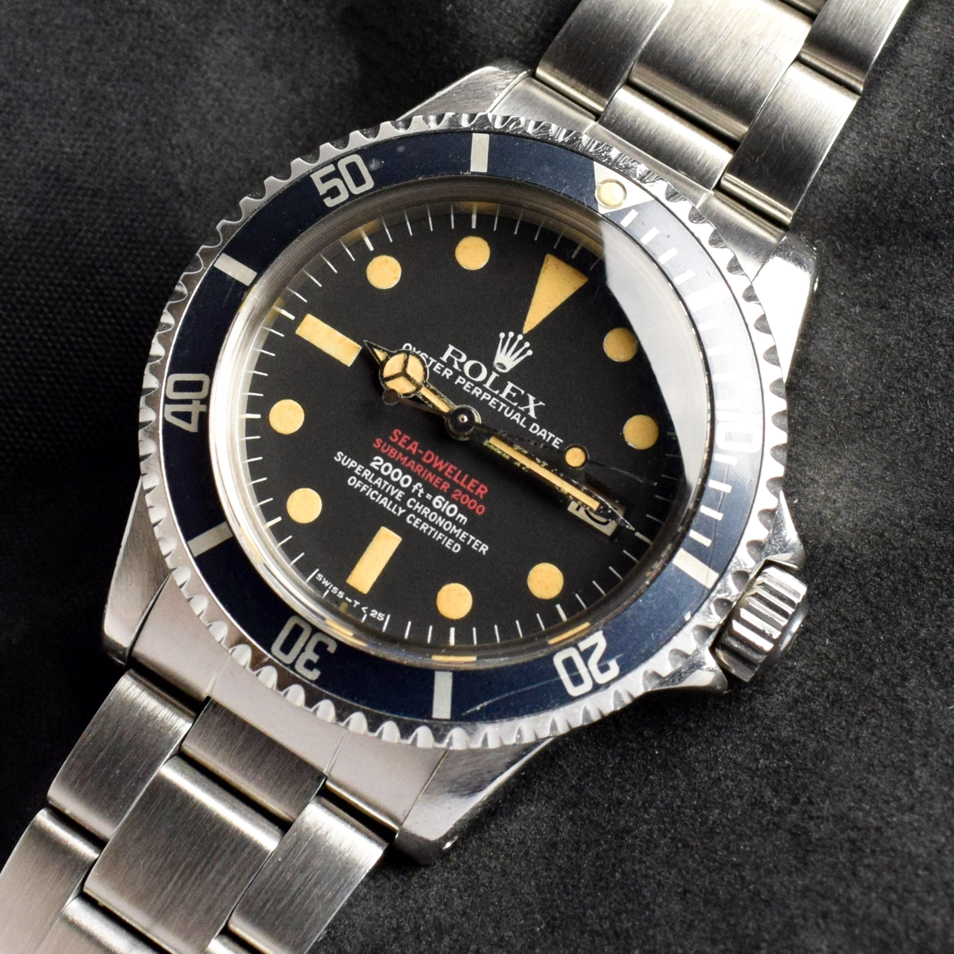 Rolex Double Red Sea-Dweller DRSD MK IV 1665 Stahluhr mit Servicepapier 1974 im Zustand „Gut“ in Central & Western District, HK