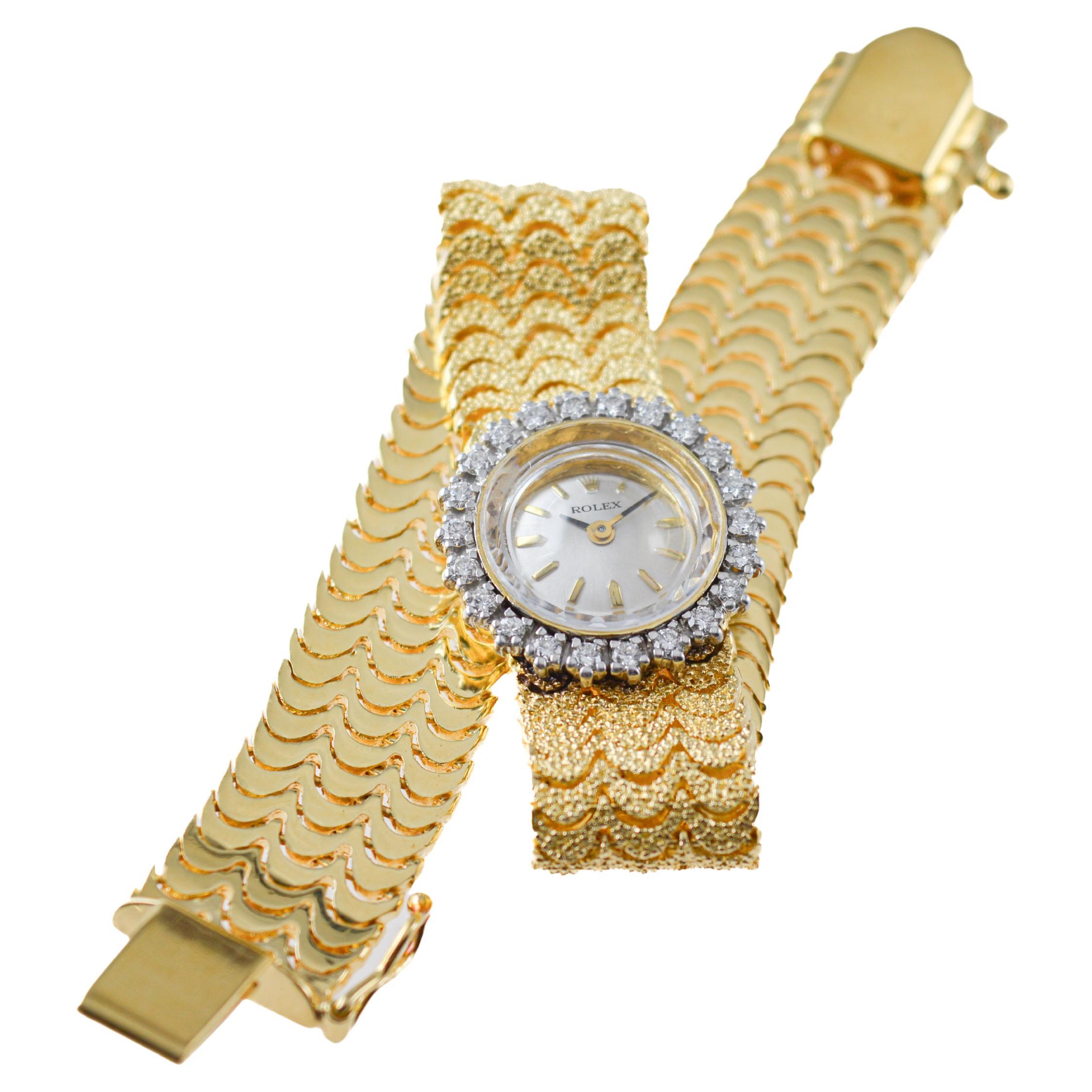 Rolex Dress Style Ladies 14Kt Solid Gold Watch circa 1970's 3