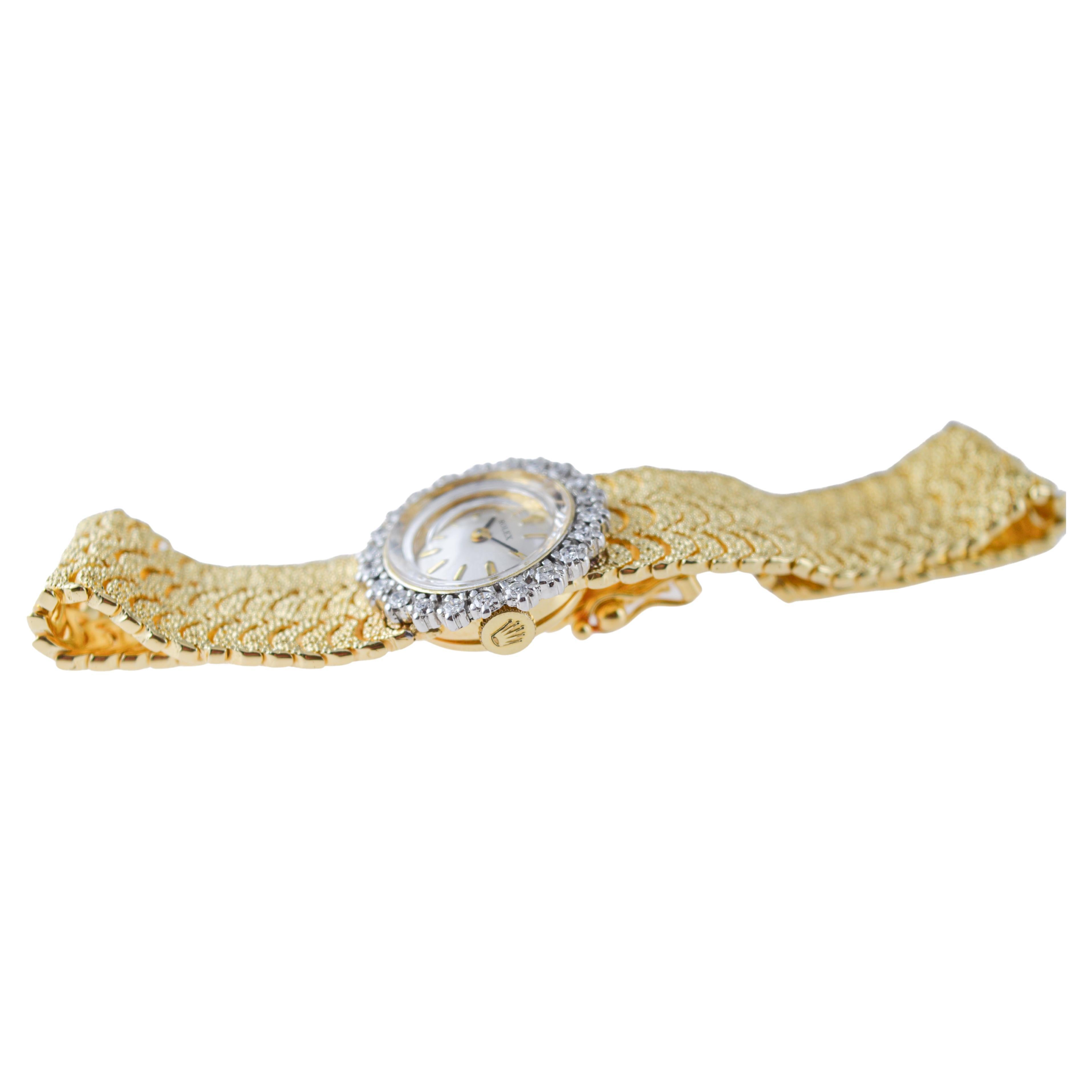 Rolex Dress Style Ladies 14Kt Solid Gold Watch circa 1970's 4