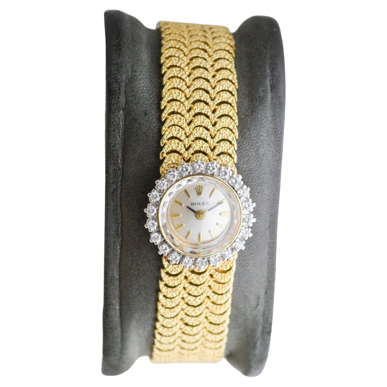 Rolex Dress Style Ladies 14Kt Solid Gold Watch circa 1970's at 1stDibs