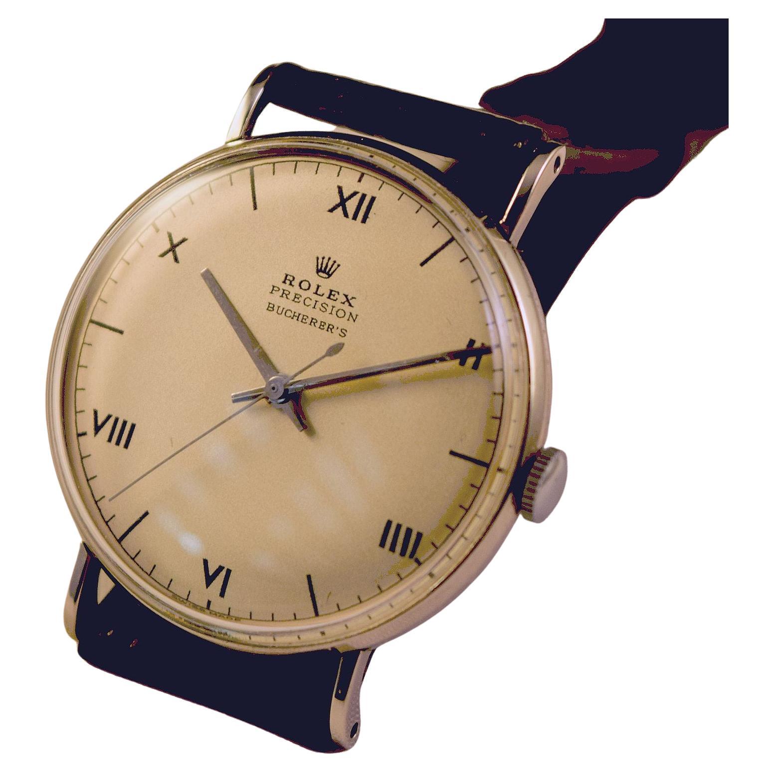 Rolex Frühe elegante Stahlgehäuseuhr mit Gehäuse  Mit römischen Ziffern für Damen oder Herren