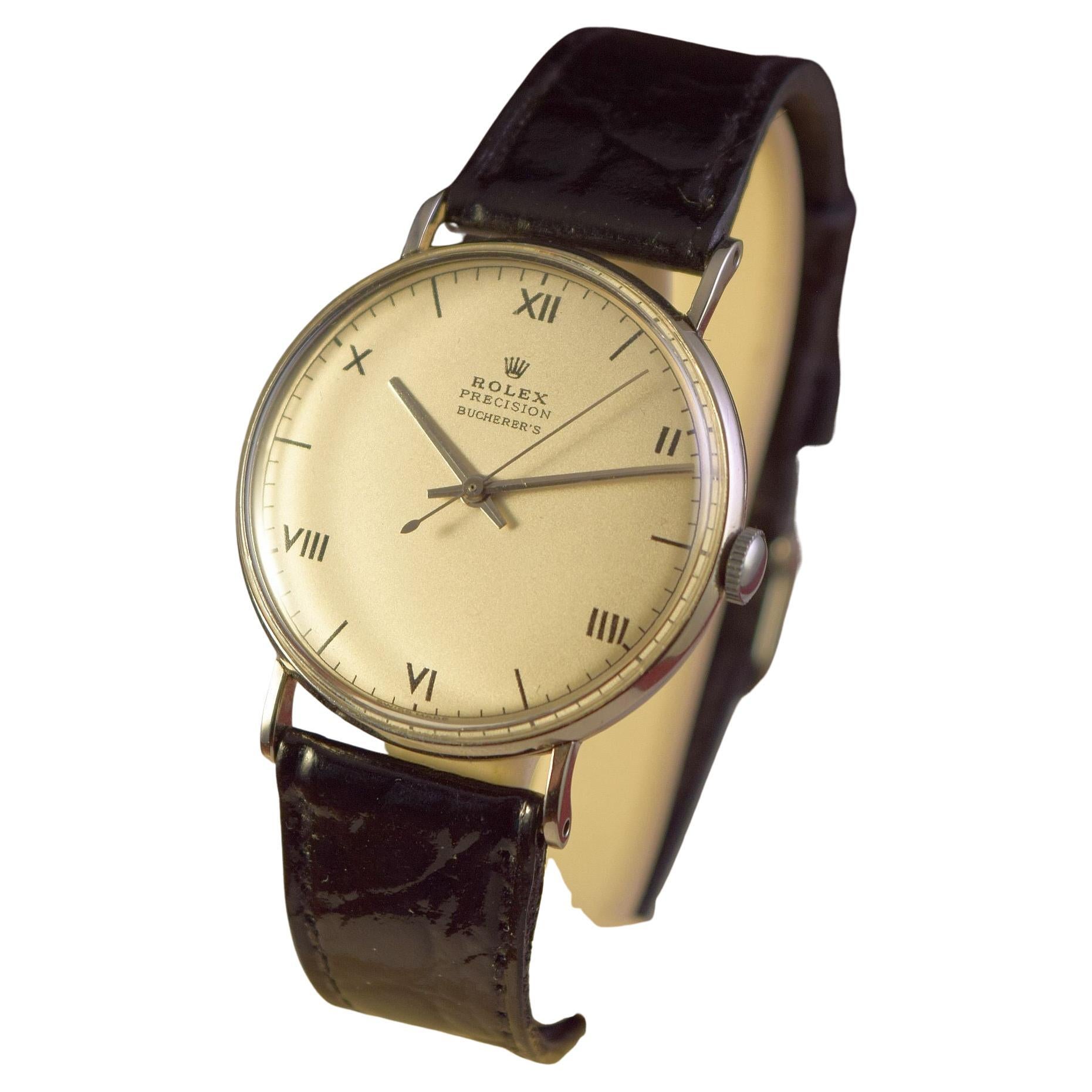 Rolex Frühe elegante Stahlgehäuseuhr mit Gehäuse  Mit römischen Ziffern