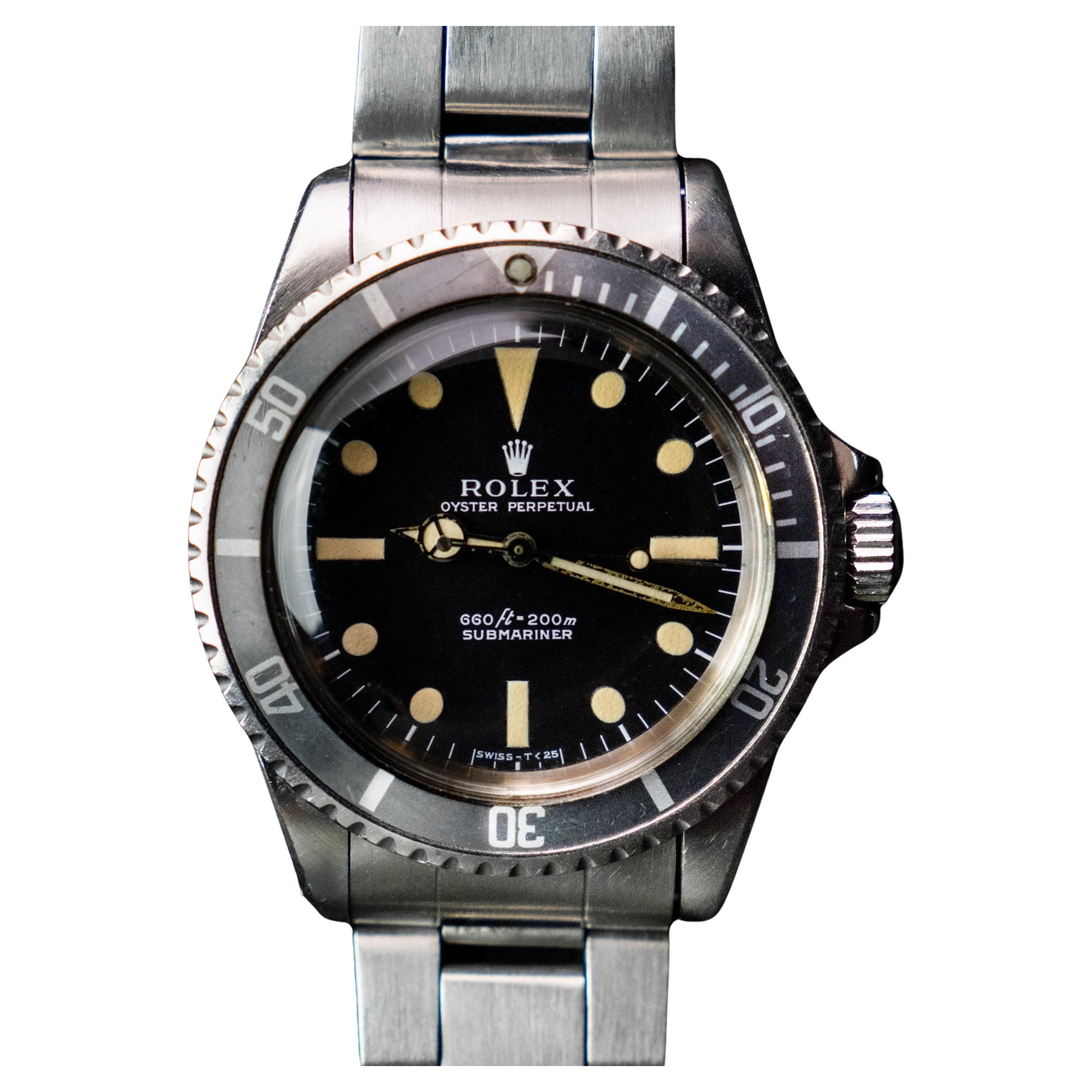 Rolex Early Submariner Mattes Zifferblatt 5513 Stahl-Automatikuhr, 1968 im Angebot