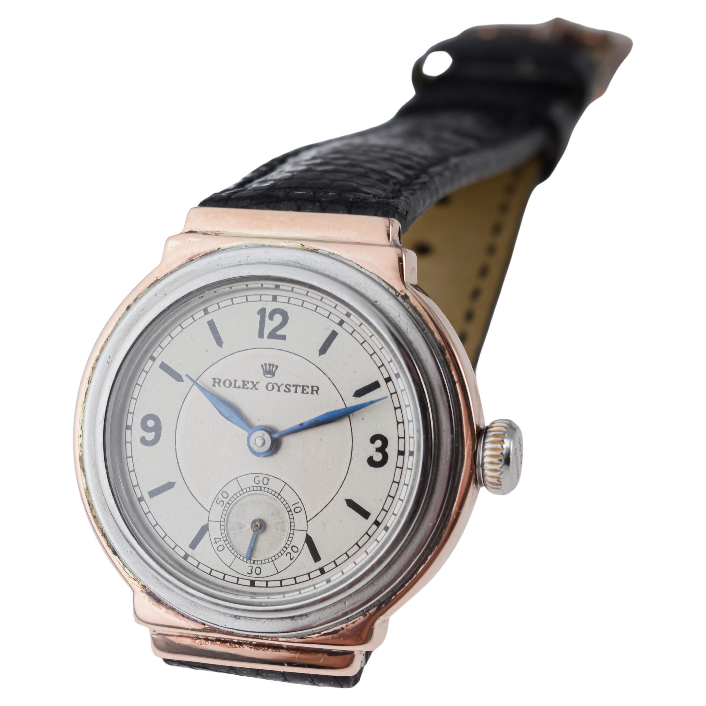 Rolex Egyptian Rose Gold & Steel Oyster with Factory Original Dial circa 1938 For Sale 7