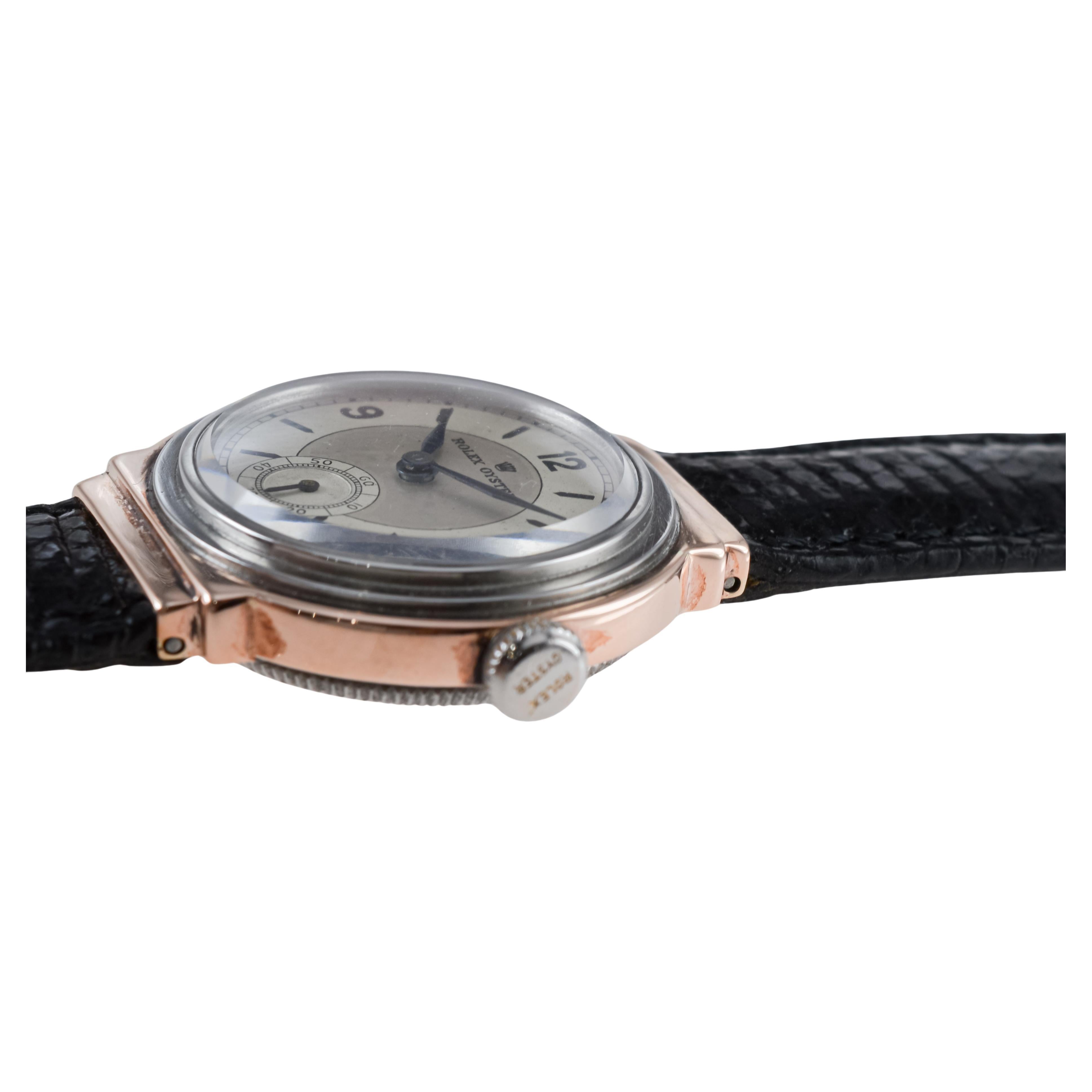 Rolex Egyptian Rose Gold & Steel Oyster with Factory Original Dial circa 1938 For Sale 9