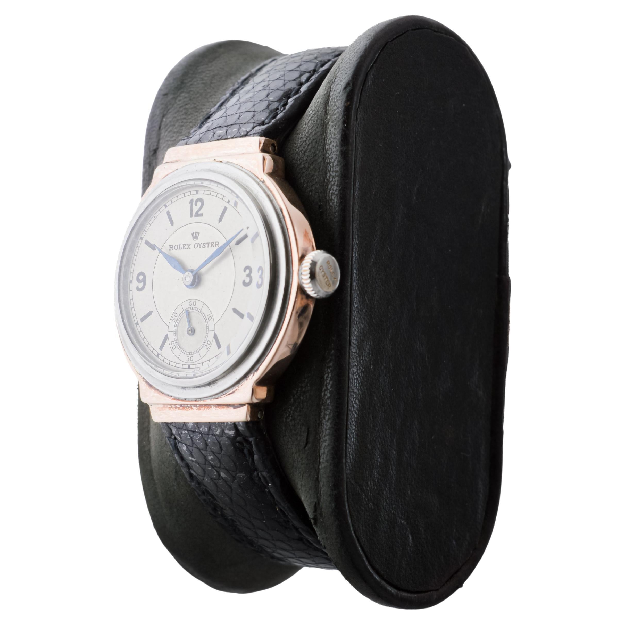 Rolex Egyptian Rose Gold & Steel Oyster with Factory Original Dial circa 1938 For Sale 3