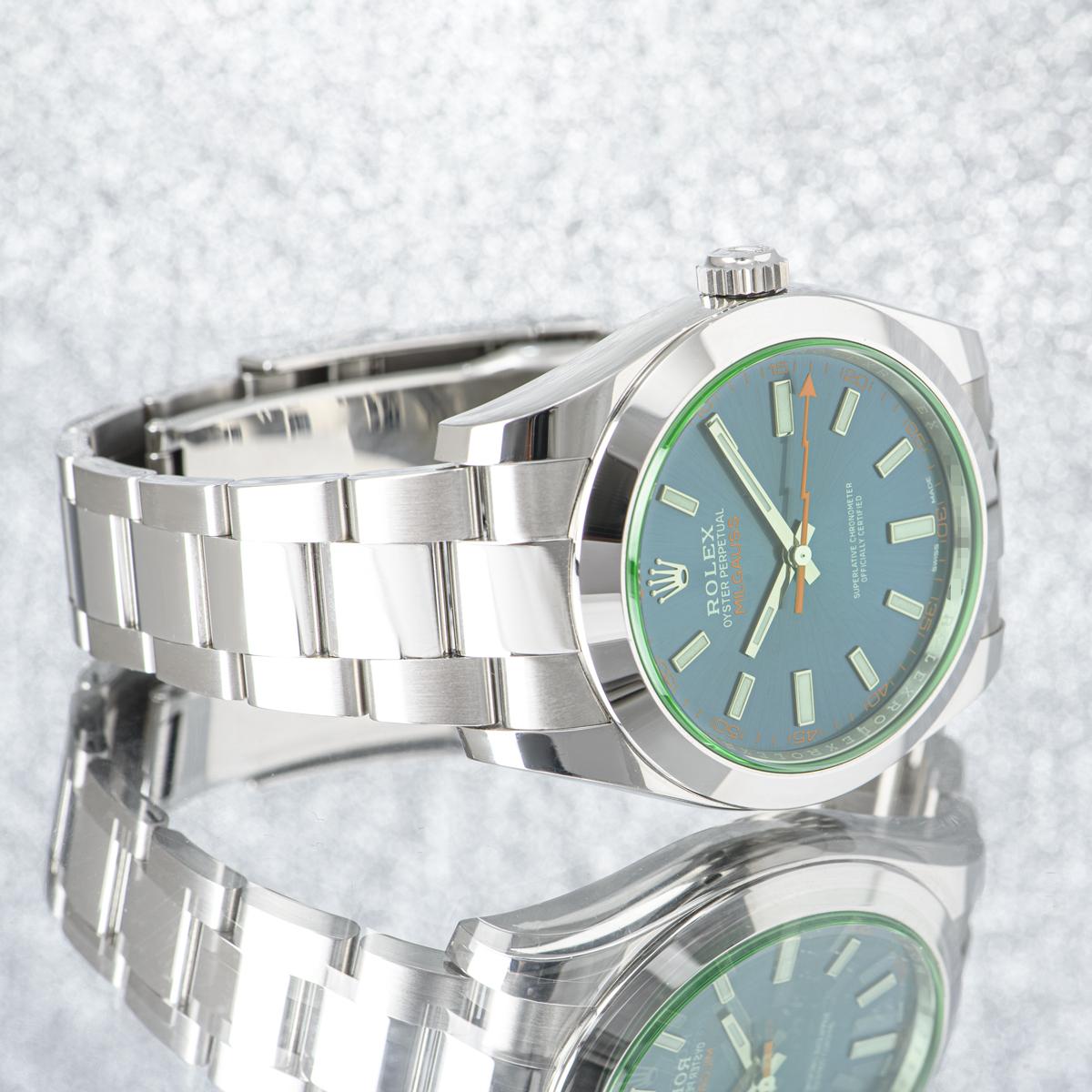 Rolex Electric Z-Blue Dial Milgauss 116400GV Watch Under Warranty In Excellent Condition In London, GB