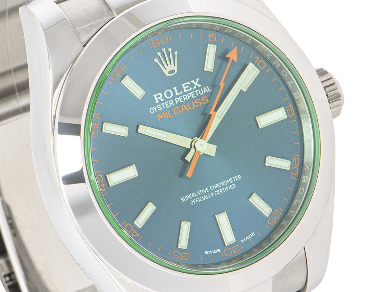 Rolex Electric Z-Blue Dial Milgauss 116400GV Watch Under Warranty 2