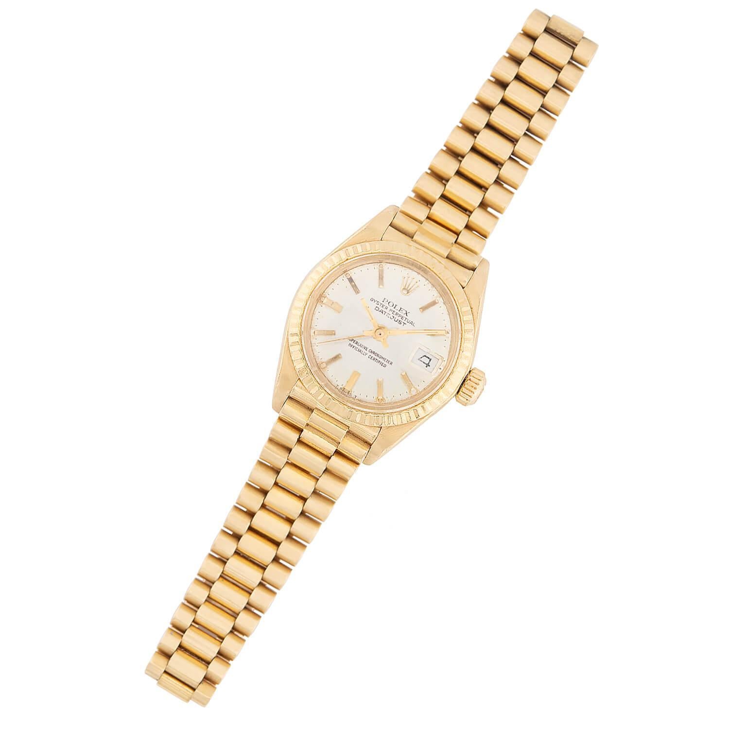 Moderno Rolex Estate 18k Lady Datejust Orologio da polso in vendita