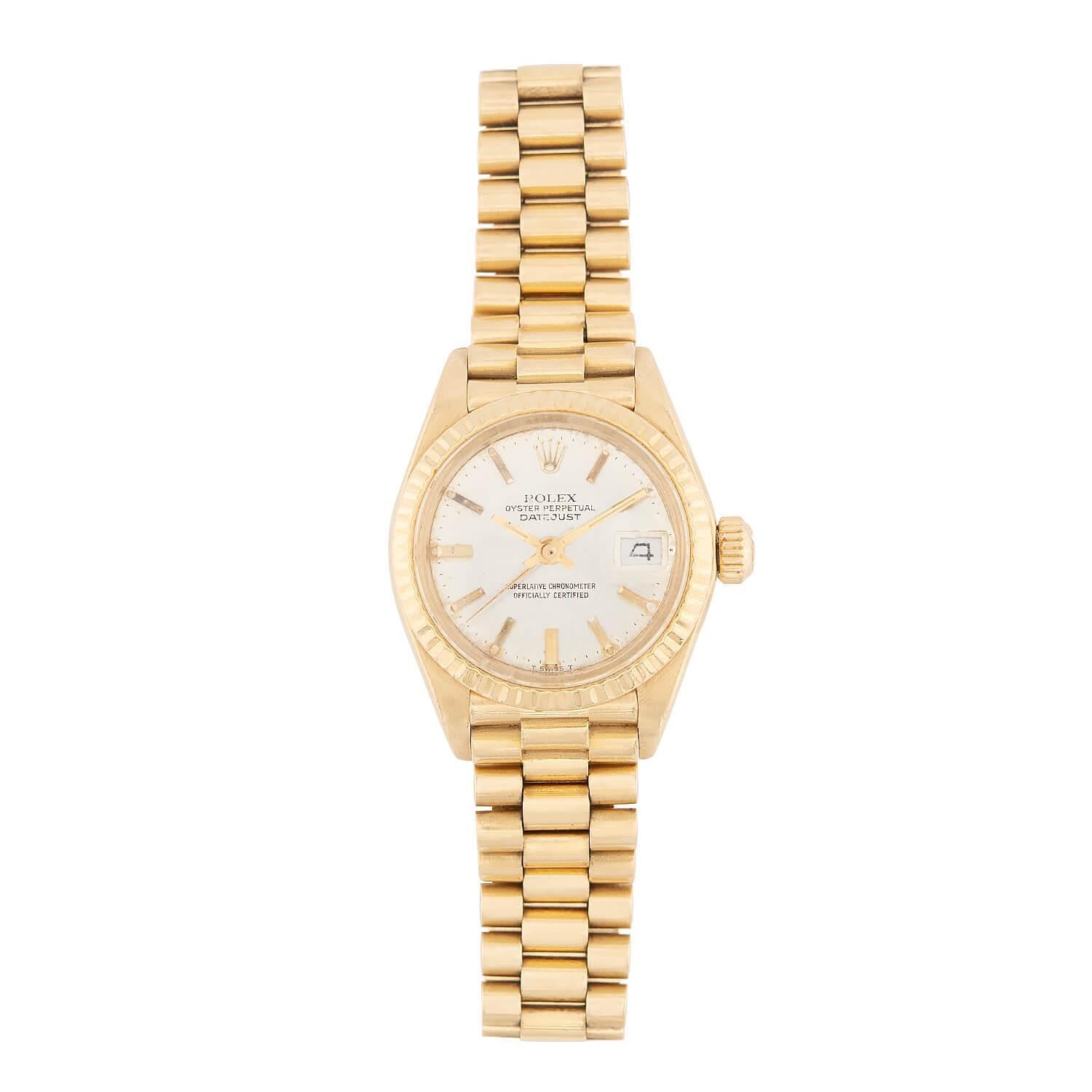 ROLEX Estate 18k Lady Datejust Montre-bracelet