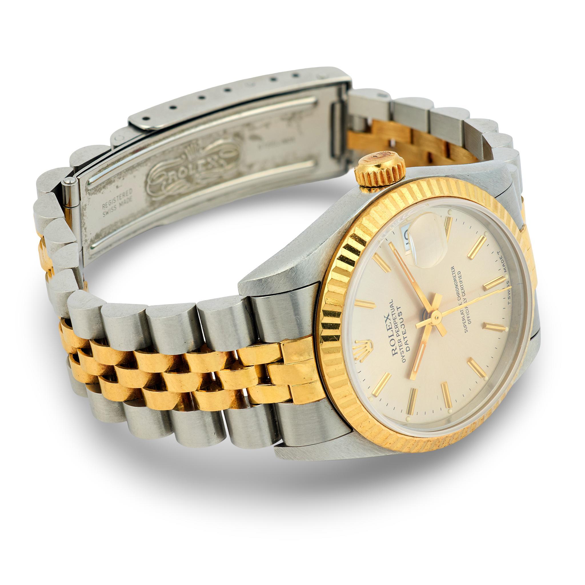 Women's ROLEX Estate 18K/Stainless Steel Lady Datejust Wristwatch For Sale