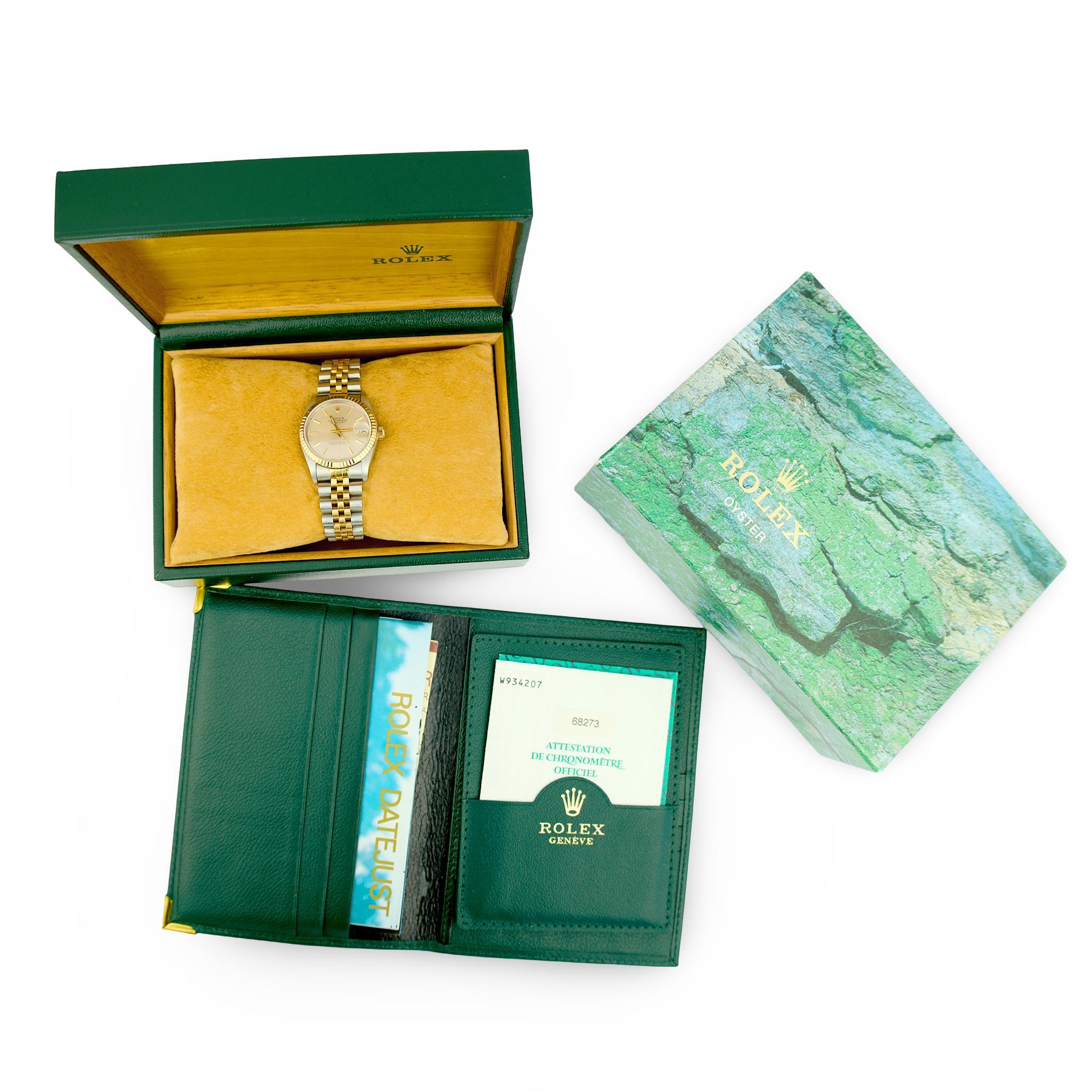 ROLEX Estate 18K/Stainless Steel Lady Datejust Wristwatch For Sale 1