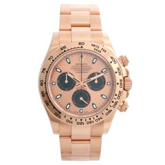 Rolex Everose Cosmograph Daytona Men's Rose Gold Watch Black Subdials 116505