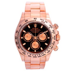 Rolex Everose Cosmograph Daytona Men's Rose Gold Watch Black Subdials 116505