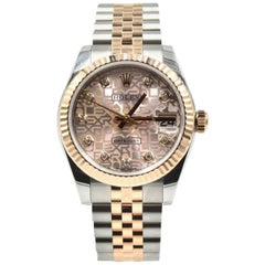 Rolex Everose Gold stainless steel Diamond Dial Datejust automatic Wristwatch 