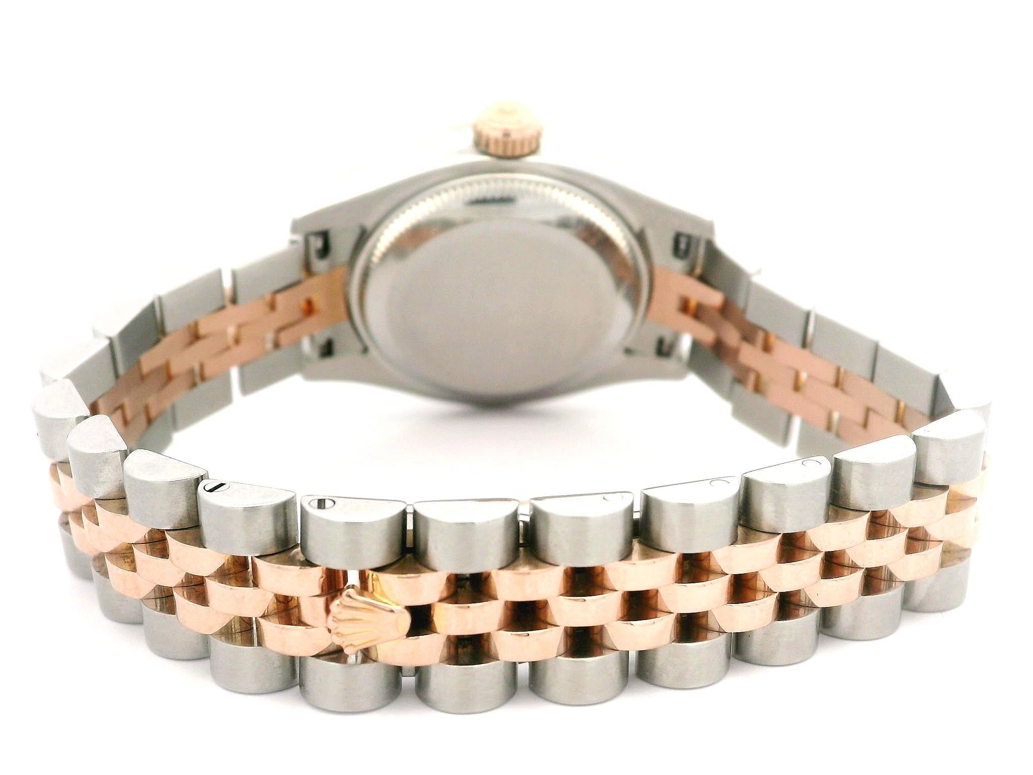 Rolex Everose Gold & Steel Lady Datejust 26mm Jubilee Bracelet Watch Ref. 179171 In condizioni ottime a Montclair, NJ