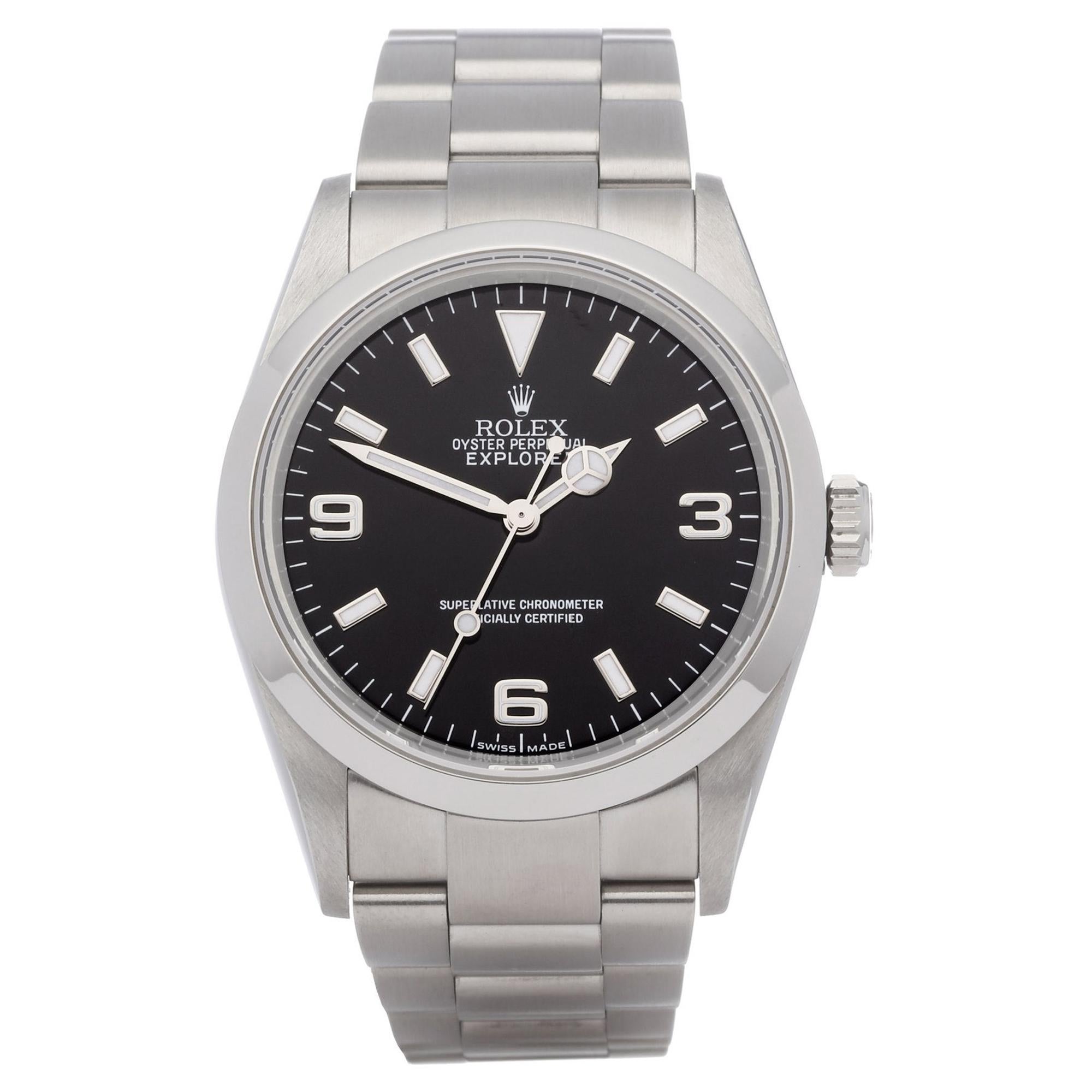 Rolex Explorer 0 114270 Men Stainless Steel 
Engraved Rehaut
 Watch