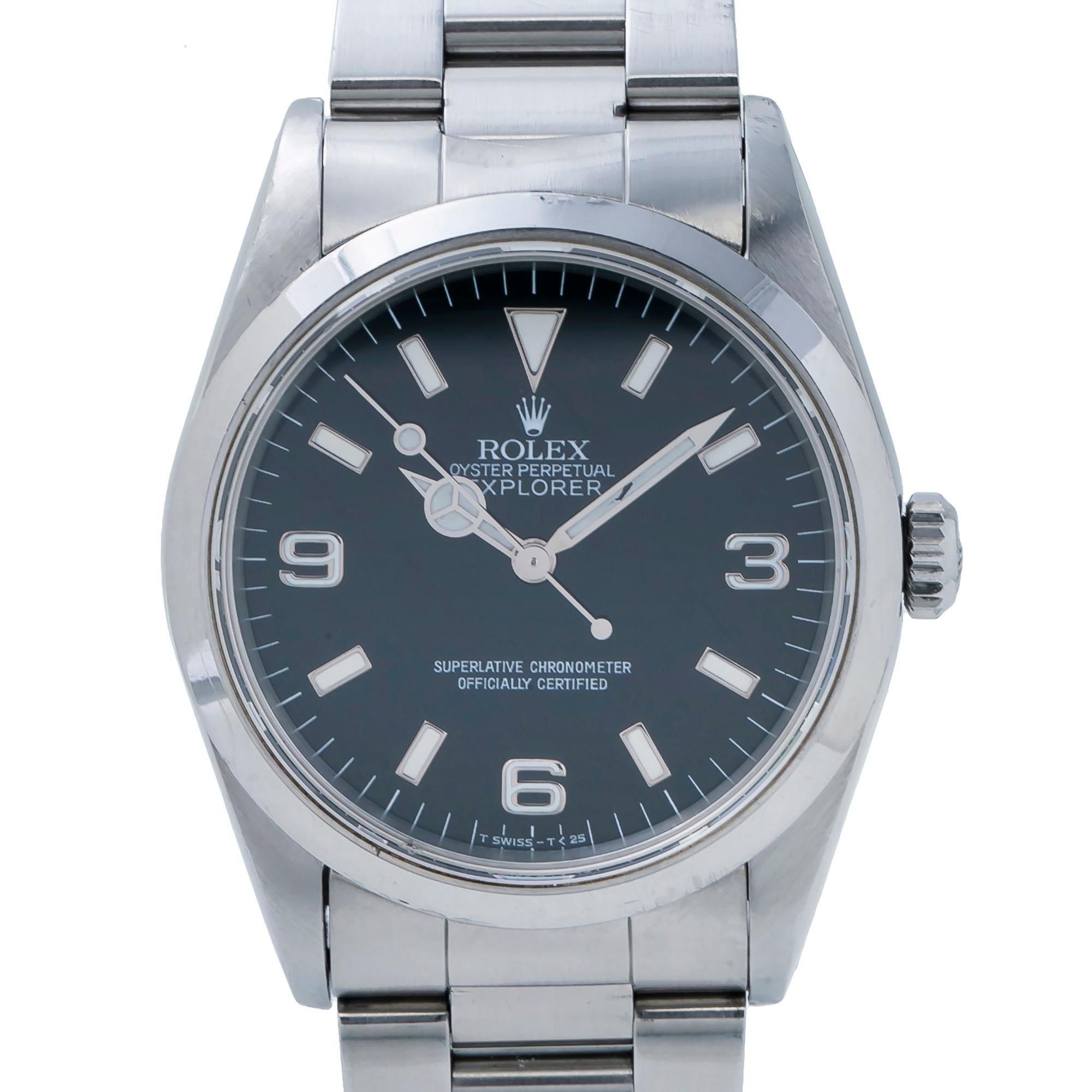 Rolex Explorer 1 14270 Unpolished S Serial Stainless Automatic Men's Watch 36mm