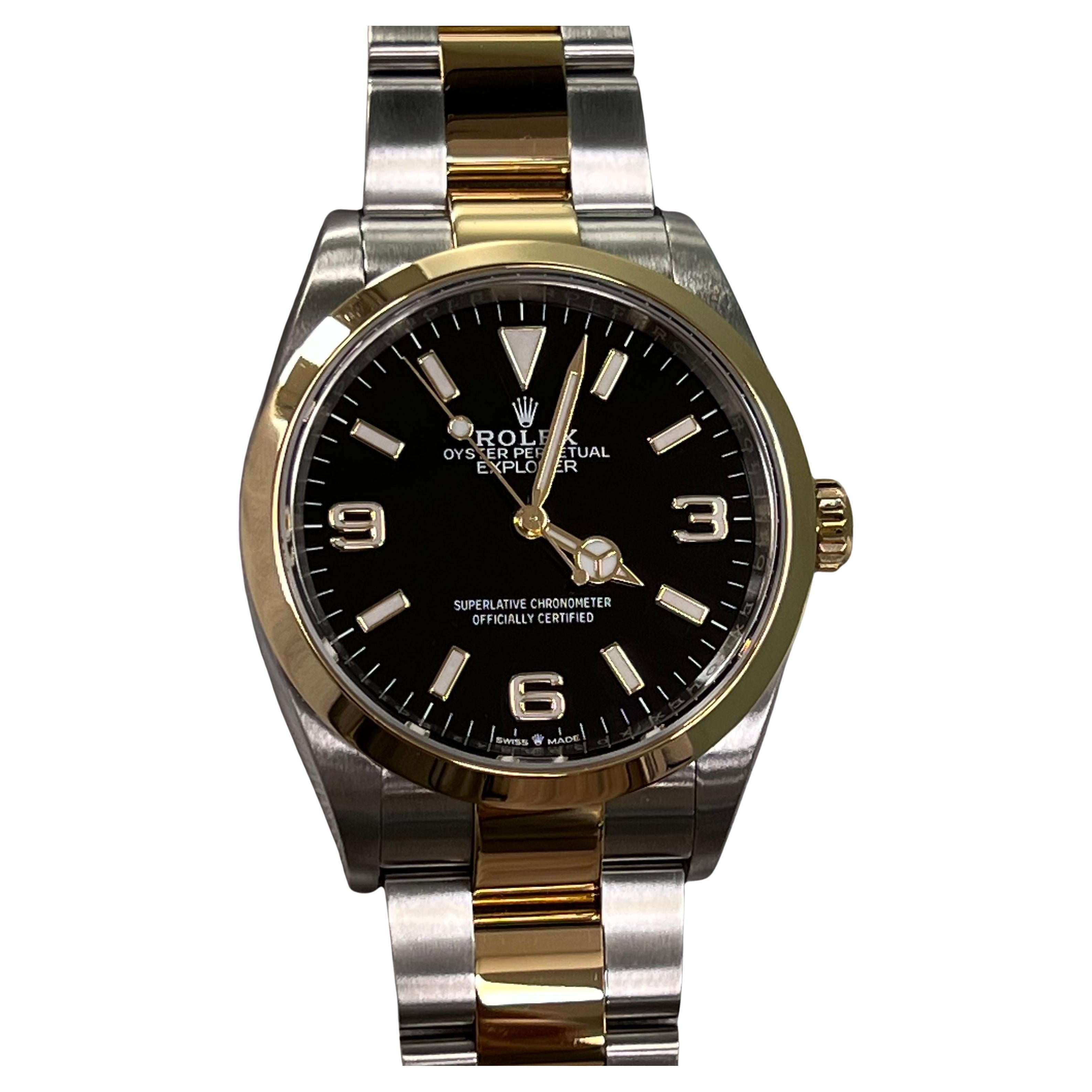 Rolex Explorer 124273 36mm Esfera Negra Oro Amarillo 18K Caja Inoxidable Papel 2022