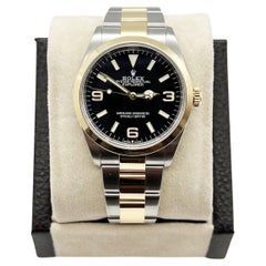 Rolex Explorer 124273 Schwarzes Zifferblatt 18K Gelbgold Stahlschachtel Bücherregal 36mm